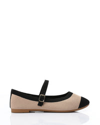 FAN-DJTV-023 Oval Toe Shap Textile Flat Shoes