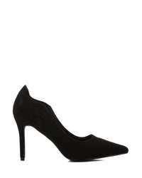 GER-DVTS-001 Pointed Toe Faux Suede High Heel Pumps