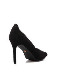 GER-DVTS-001 Pointed Toe Faux Suede High Heel Pumps