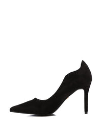 GER-DVTS-001 Pointed Toe Faux Suede High Heel Pumps