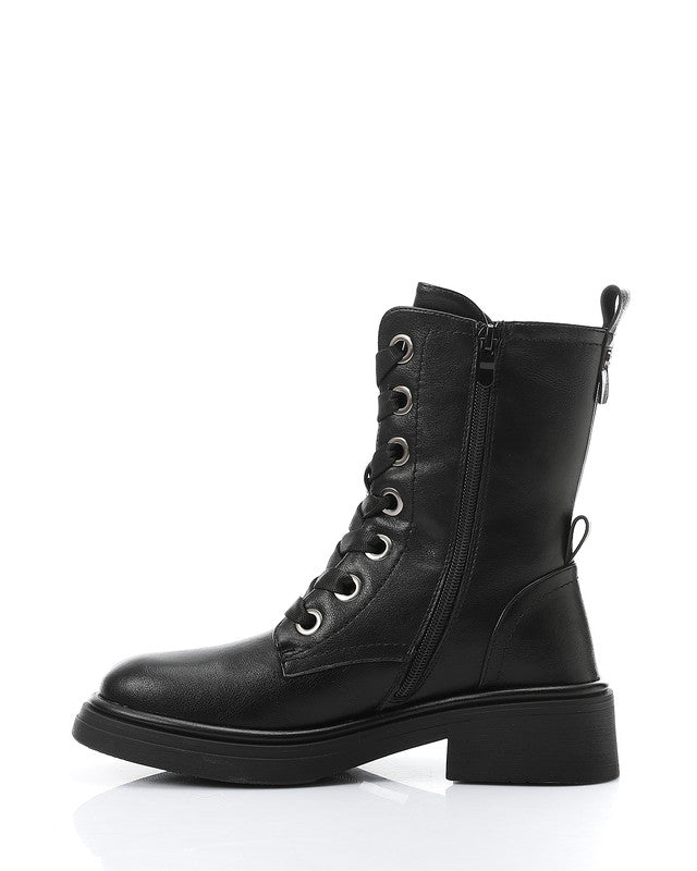 GER-DVTX-010 Mid Heel Combat Boots