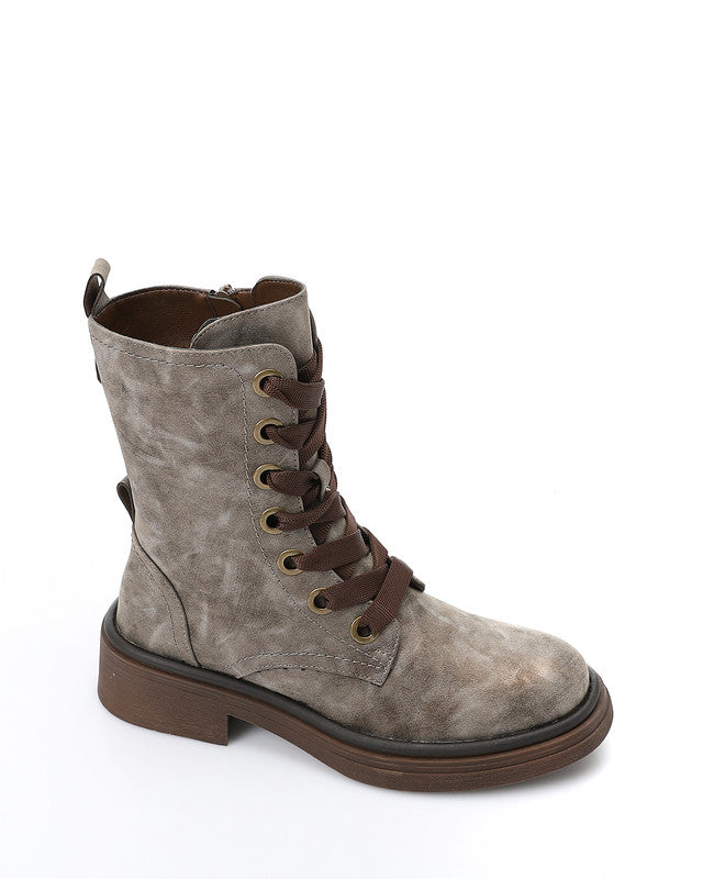 GER-DVTX-010 Mid Heel Combat Boots