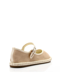 GOR-DJTV-007 Buckle Closure Oval Toecap Flat Shoes