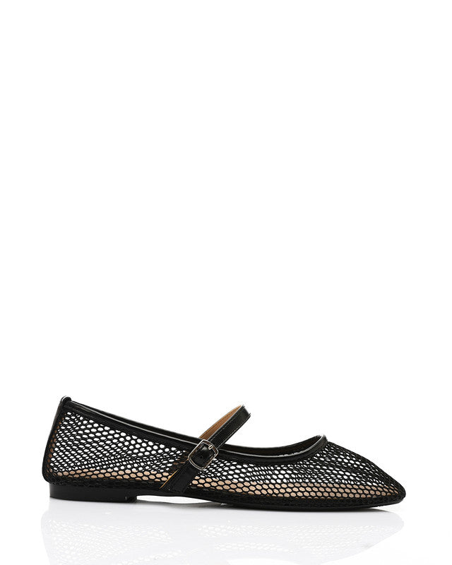 GOR-DJTV-010 Semi Square Toecap Mesh Flat Shoes