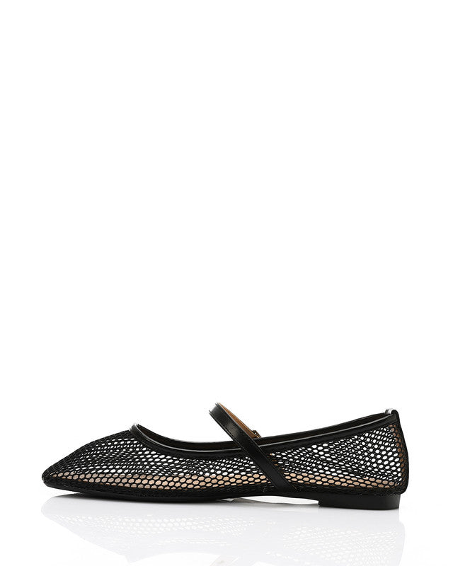 GOR-DJTV-010 Semi Square Toecap Mesh Flat Shoes