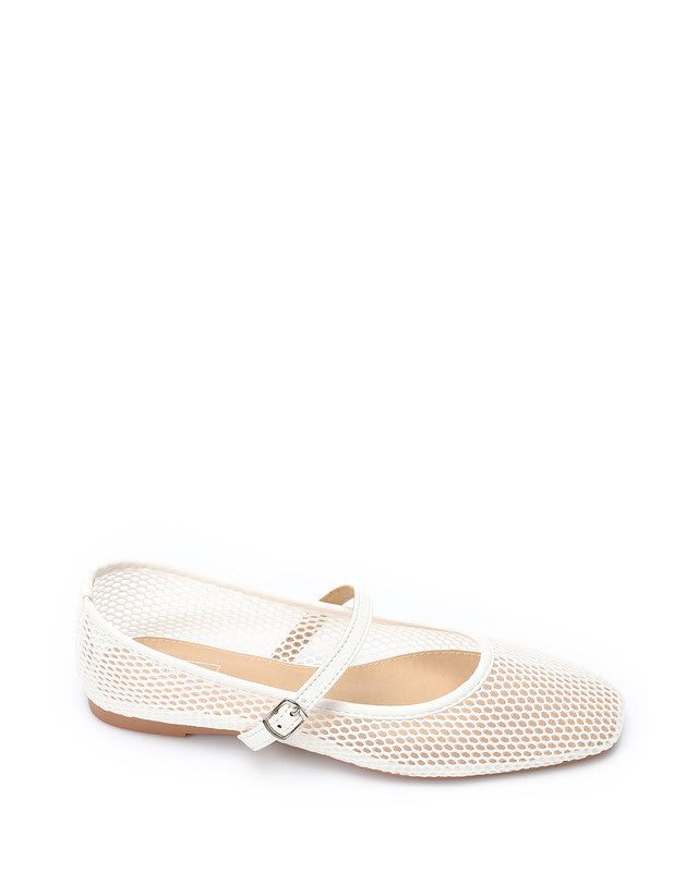 GOR-DJTV-010 Semi Square Toecap Mesh Flat Shoes