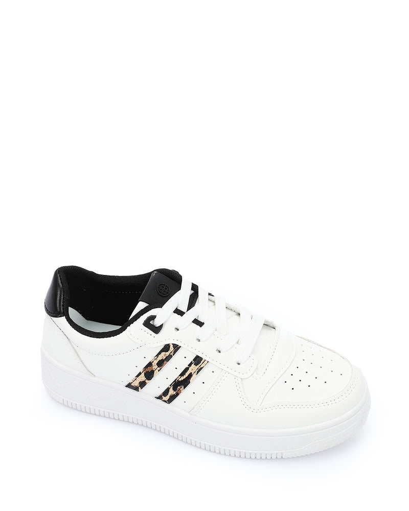 GPS-DVTV-023 Lace Up Off White Sneakers With Midsole