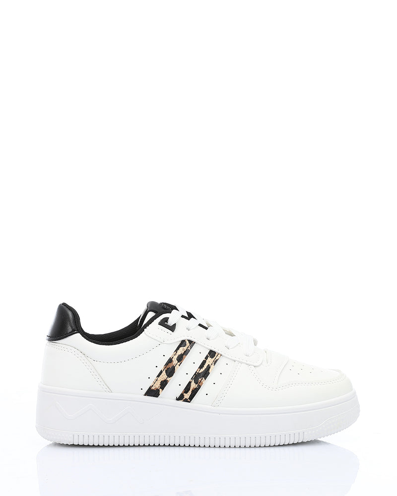 GPS-DVTV-023 Lace Up Off White Sneakers With Midsole