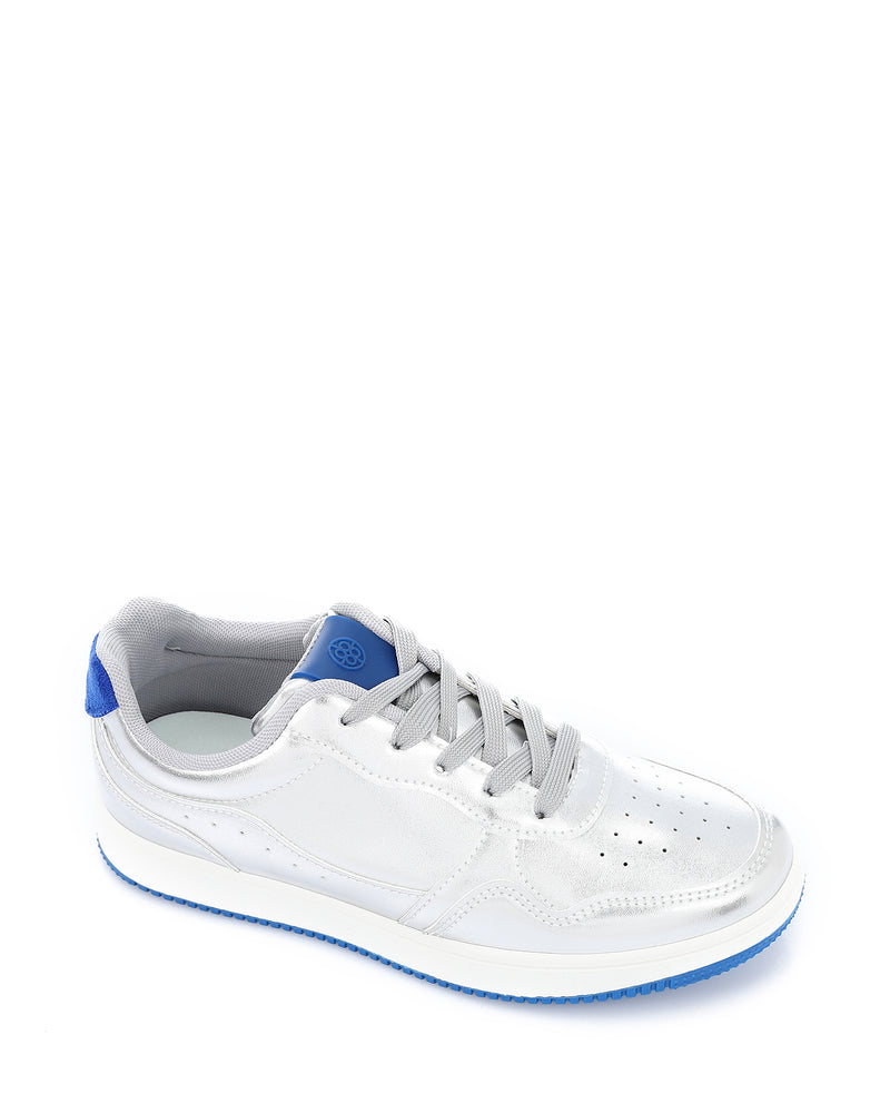 GPS-DVTV-025 Metallic Silver Leather Sneakers