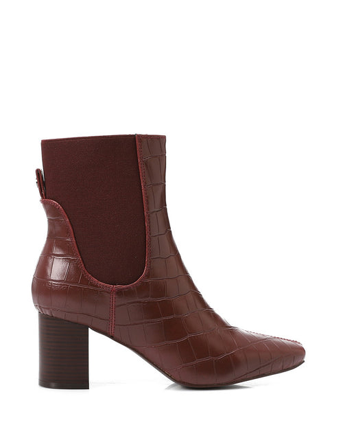 GPS-DVTX-003 Croc Texture Heeled Boots