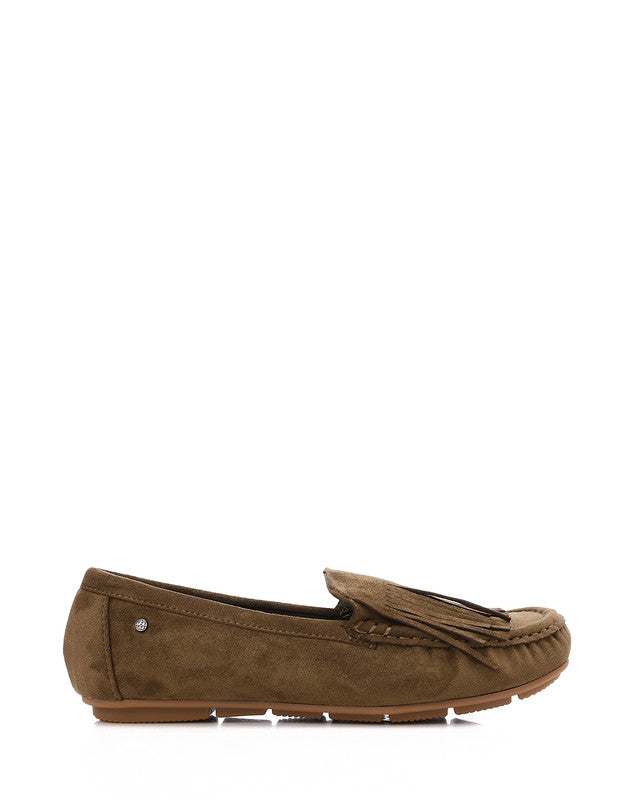 HOG-DVTS-001 Suede Fringe Moccasin Loafer