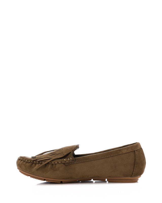 HOG-DVTS-001 Suede Fringe Moccasin Loafer