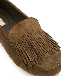 HOG-DVTS-001 Suede Fringe Moccasin Loafer