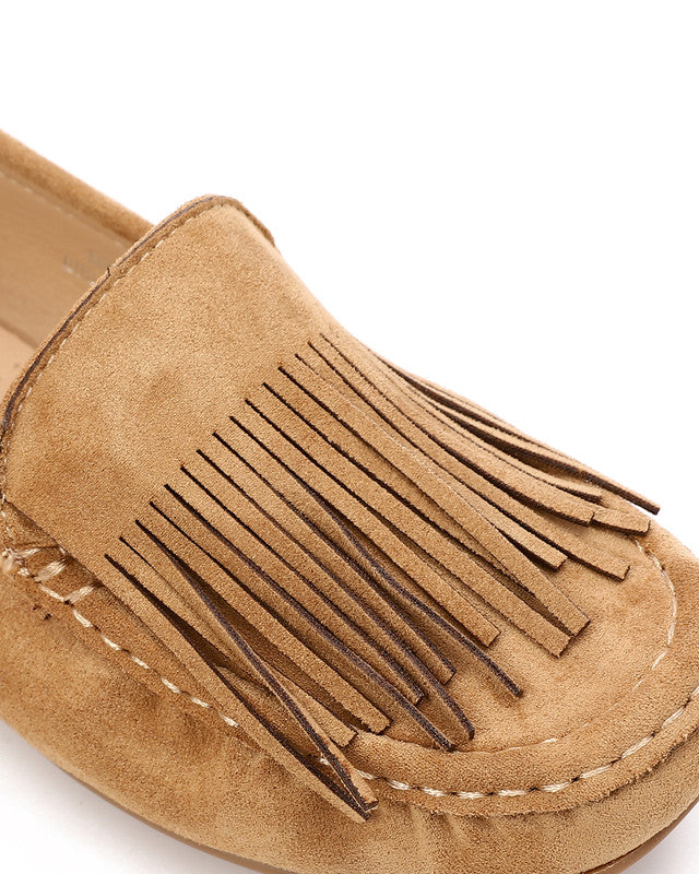 HOG-DVTS-001 Suede Fringe Moccasin Loafer