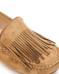 HOG-DVTS-001 Suede Fringe Moccasin Loafer