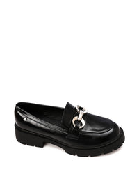 HOG-DVTS-005 Decorative Buckle Plain Leather Loafer