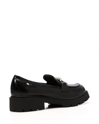 HOG-DVTS-005 Decorative Buckle Plain Leather Loafer