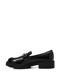HOG-DVTS-005 Decorative Buckle Plain Leather Loafer