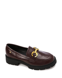 HOG-DVTS-005 Decorative Buckle Plain Leather Loafer