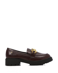 HOG-DVTS-005 Decorative Buckle Plain Leather Loafer