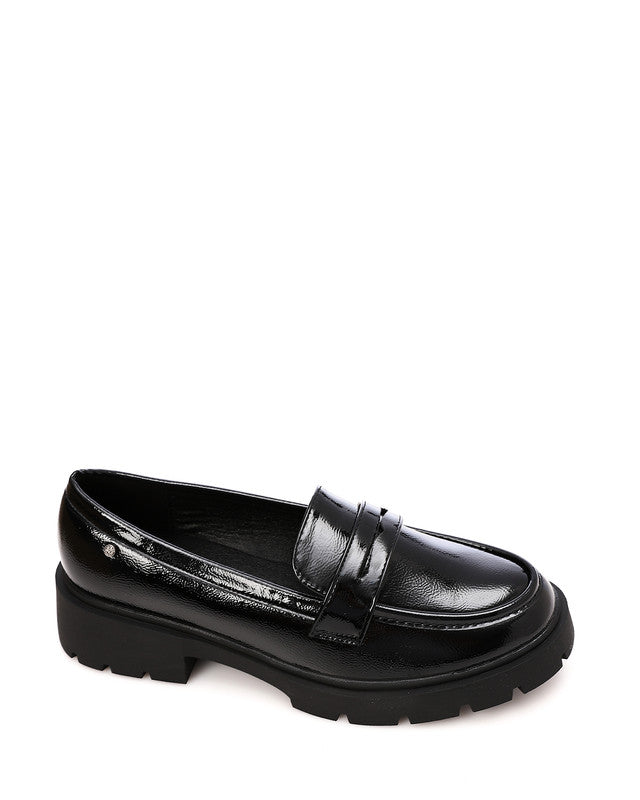 HOG-DVTS-006 Shiny Leather Round Toe Shape Loafer