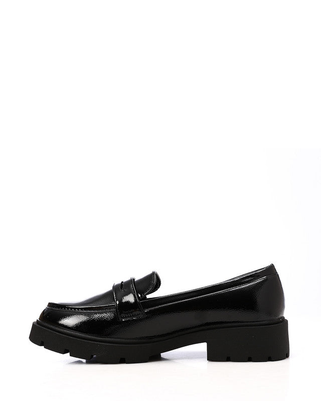 HOG-DVTS-006 Shiny Leather Round Toe Shape Loafer