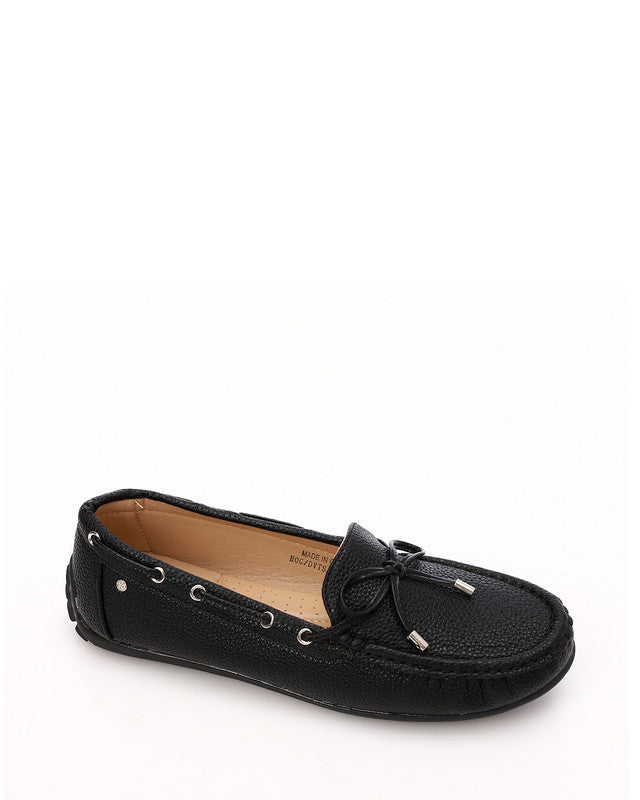 HOG-DVTS-008 Textured Leather Flat Loafer