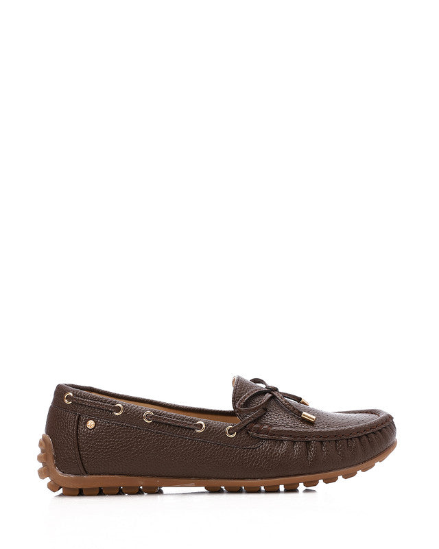 HOG-DVTS-008 Textured Leather Flat Loafer