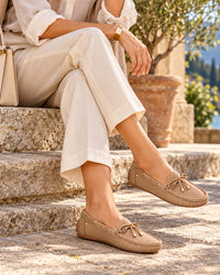 HOG-DVTS-008 Textured Leather Flat Loafer