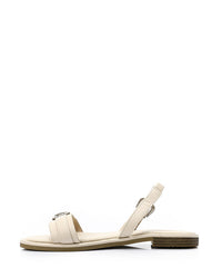 HOT-DJTV-004 Decorative Buckle Dark Flat Sandal
