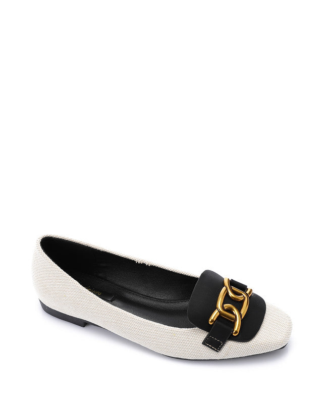 JAL-DJTV-011 Textile Comfort Ballerinas - Black & Off White