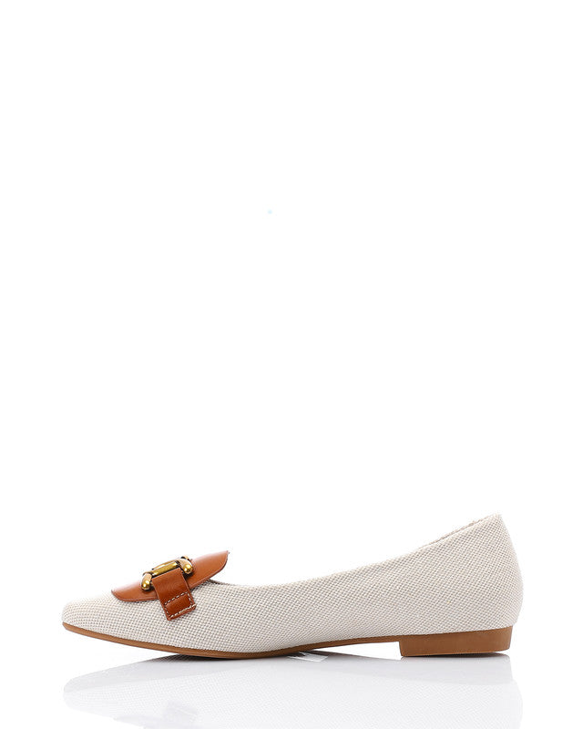 JAL-DJTV-011 Textile Comfort Ballerinas - Black & Off White