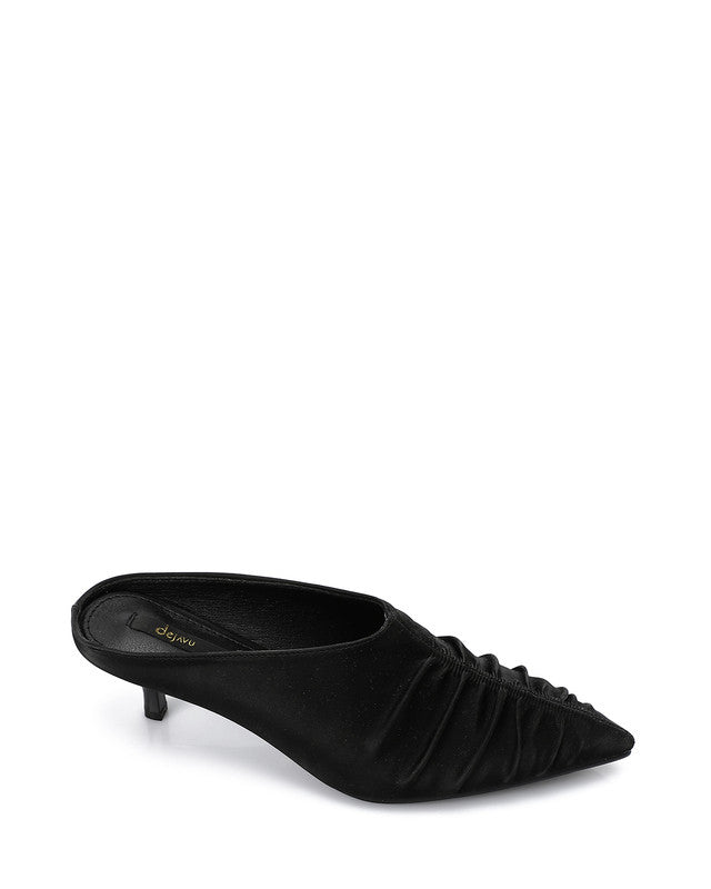 JAL-DJTV-038 Stitched Details Mid Heel Mules