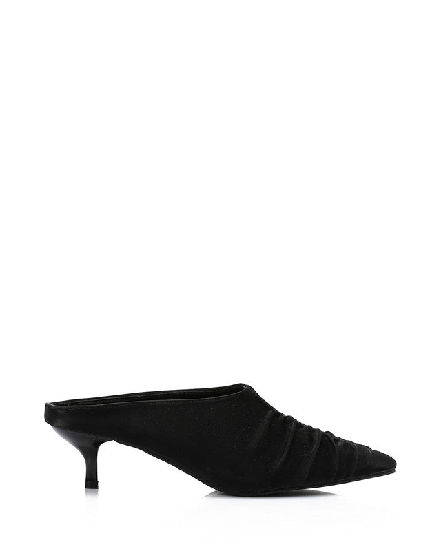 JAL-DJTV-038 Stitched Details Mid Heel Mules