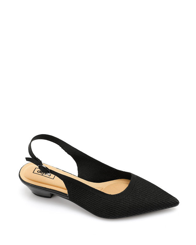 JAL-DJTV-043 Pointed Ribbed Mid Heel Pump