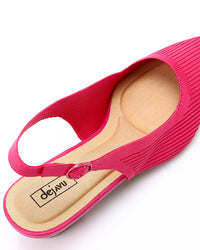 JAL-DJTV-043 Pointed Ribbed Mid Heel Pump