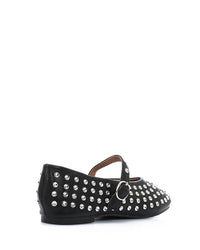 JAL-DVTV-012 Studded Leather Mary Jane Balletss - Black