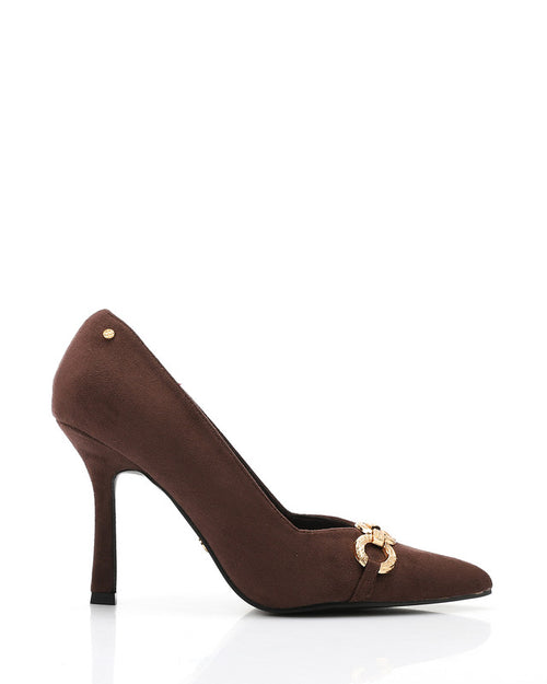 JAL-DVTX-012 Suede Plain Buckle Heels