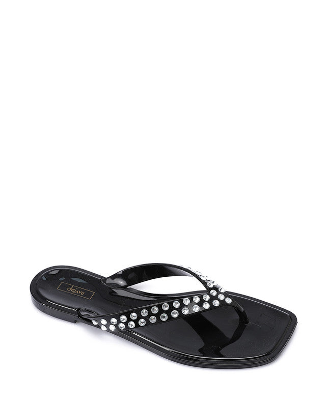 KND-DJTV-003 Black One Thong Slipper