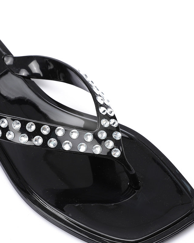 KND-DJTV-003 Black One Thong Slipper