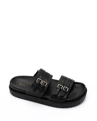 KND-DJTV-005 Leather Belt Black Slipper