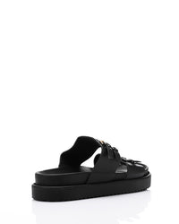 KND-DJTV-005 Leather Belt Black Slipper