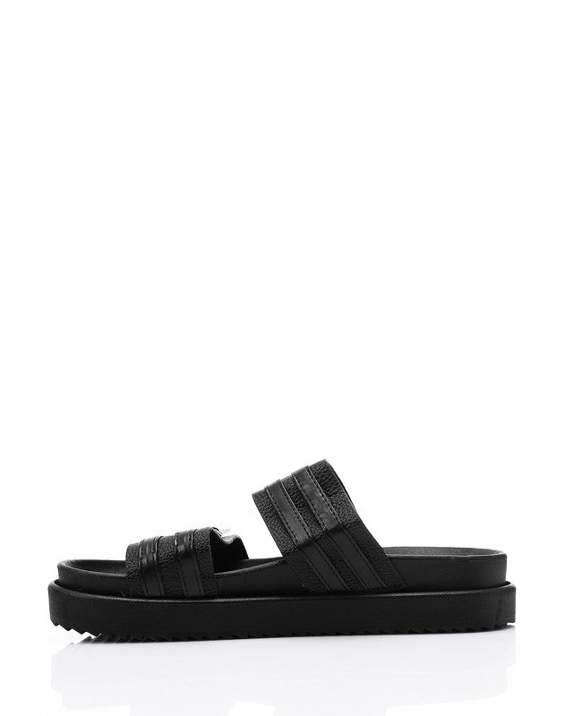 KND-DJTV-005 Leather Belt Black Slipper