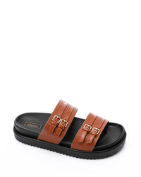 KND-DJTV-005 Leather Belt Black Slipper