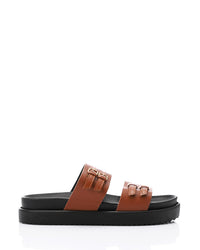 KND-DJTV-005 Leather Belt Black Slipper