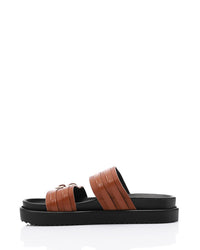 KND-DJTV-005 Leather Belt Black Slipper