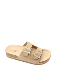 KND-DJTV-010 Double Diamond Buckle Suede Slippers