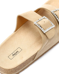 KND-DJTV-010 Double Diamond Buckle Suede Slippers