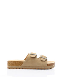 KND-DJTV-010 Double Diamond Buckle Suede Slippers