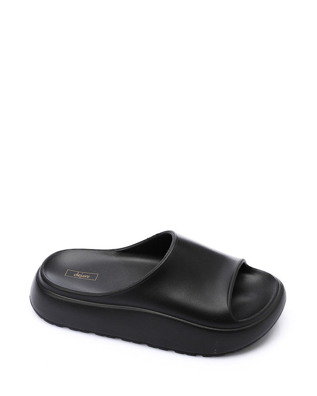 KND-DJTV-015 Chunky Platform Slipper Black